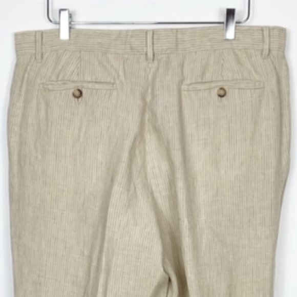 Michael Kors 100% Linen Stripe Pants 36x30 - Picture 6 of 9